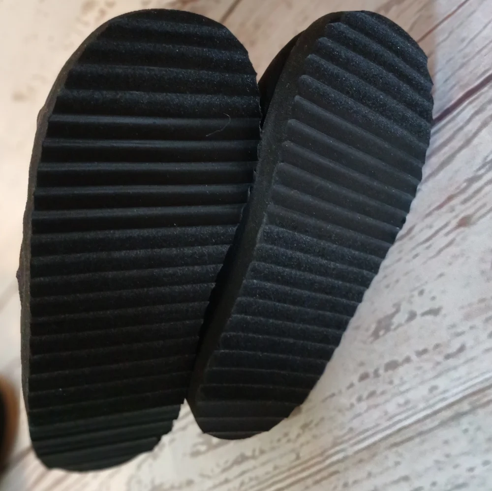 Wonder Nation Toddler Girl Faux Suede, Faux Shearling Boots Black Size 11